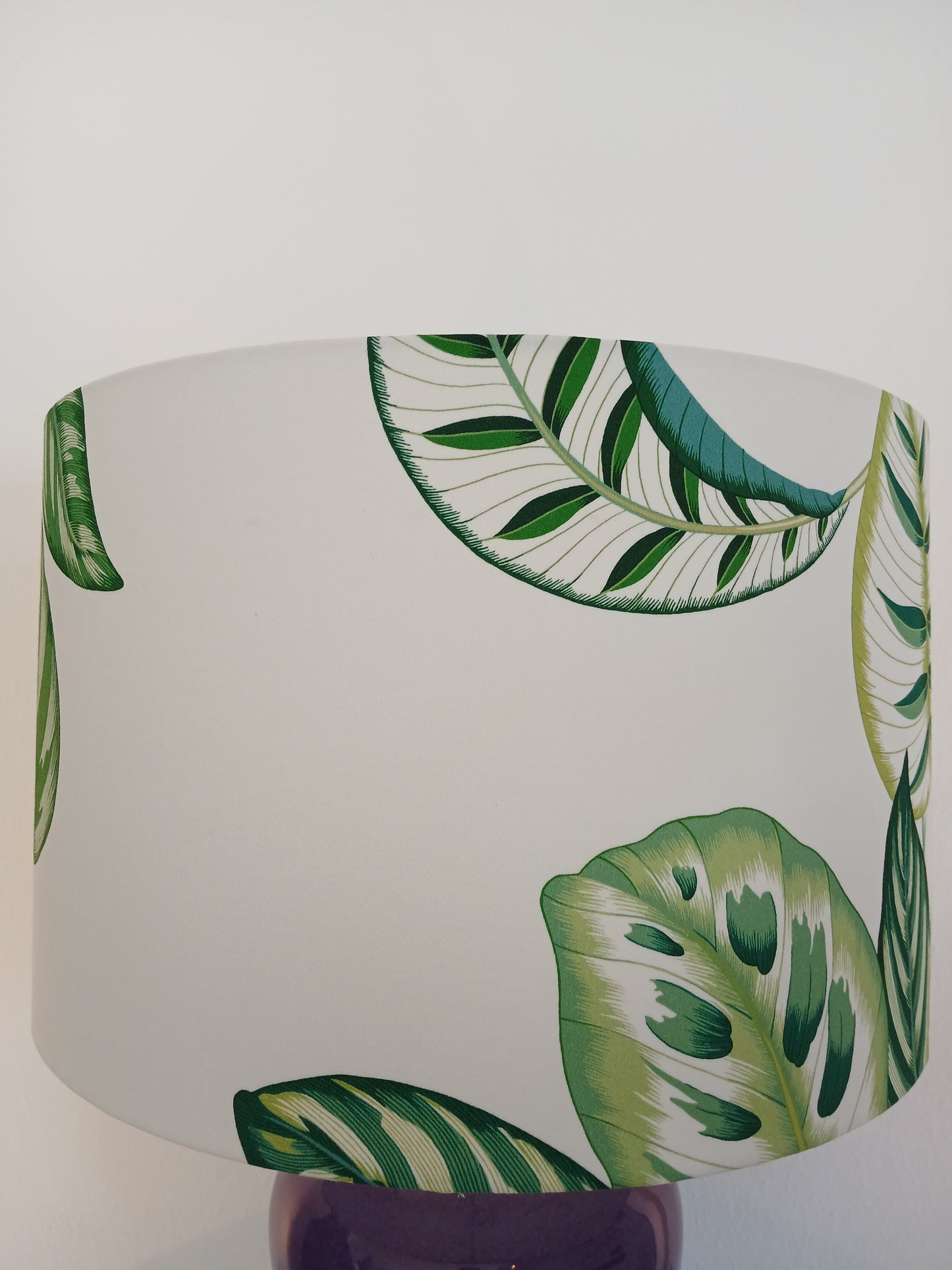 40cm Drum Lampshade in Calathea Botanical Green