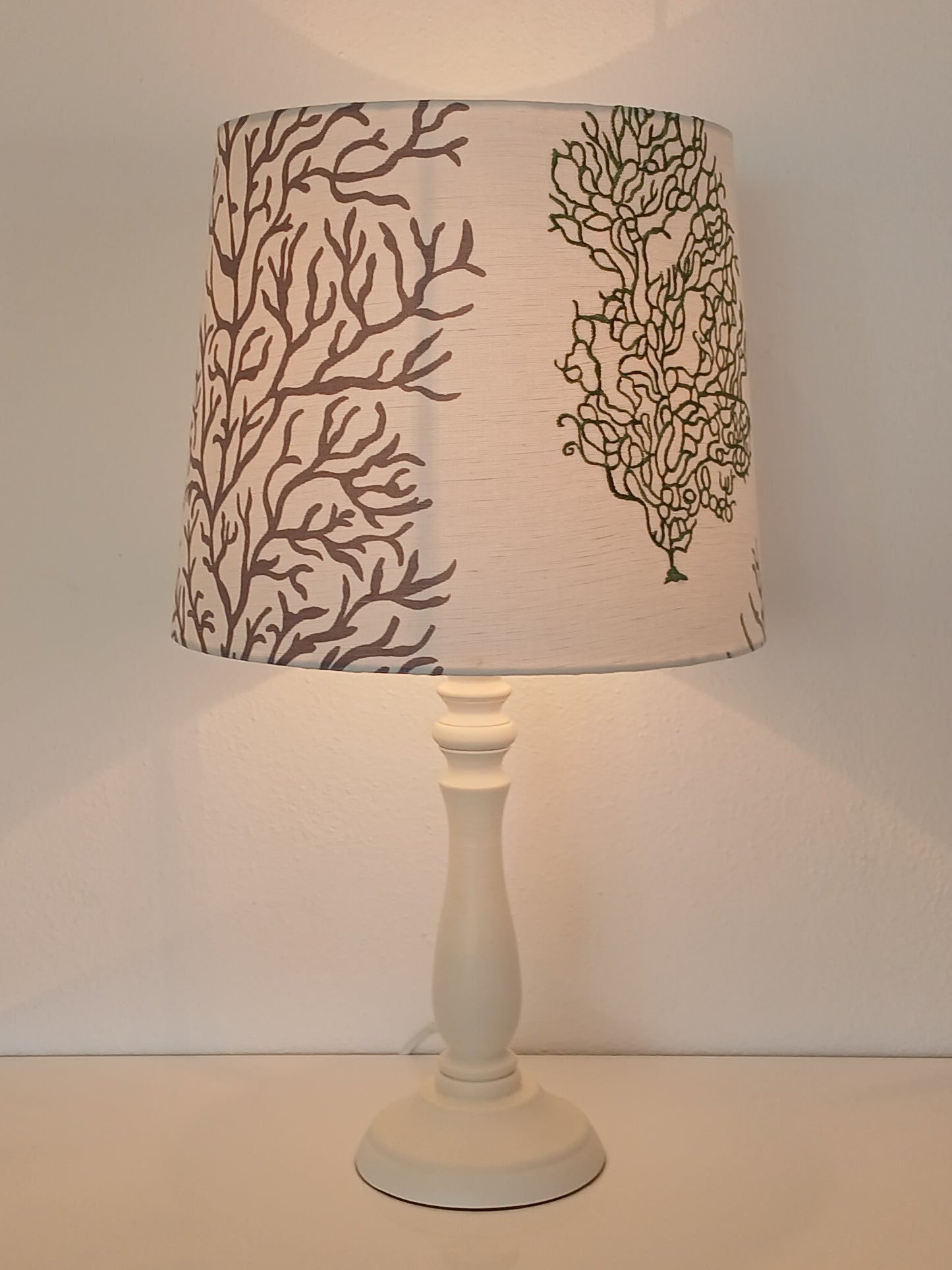 30cm Empire Lampshade in Coral Reef Teal & Mauve