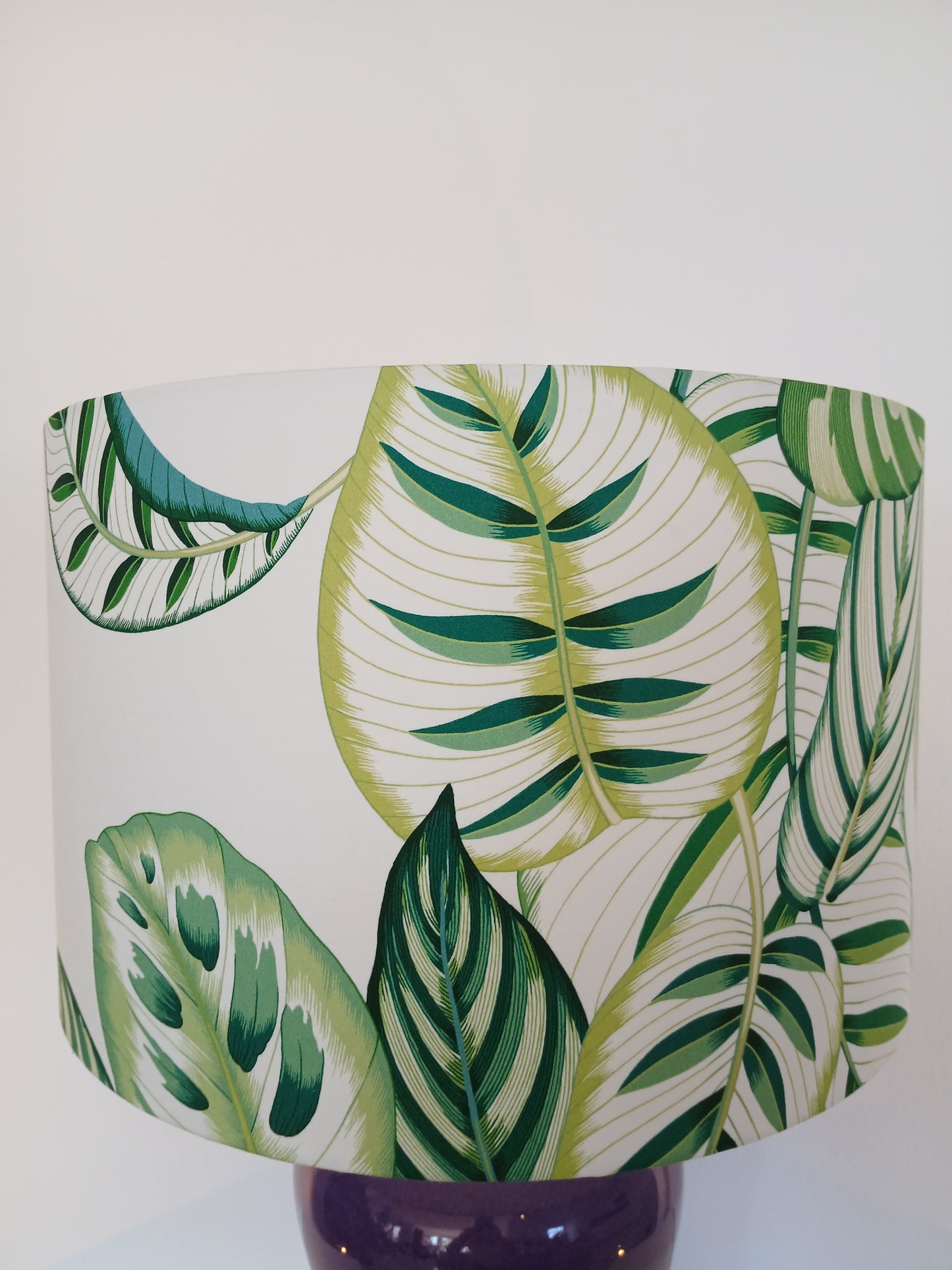 40cm Drum Lampshade in Calathea Botanical Green